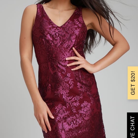 burgundy lace cocktail dress